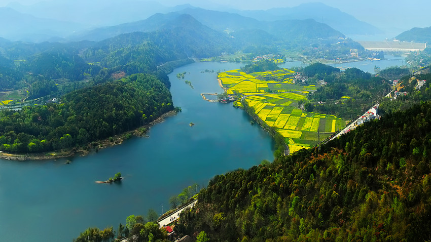 纪检人镜头春暖花亭湖油菜花芬芳